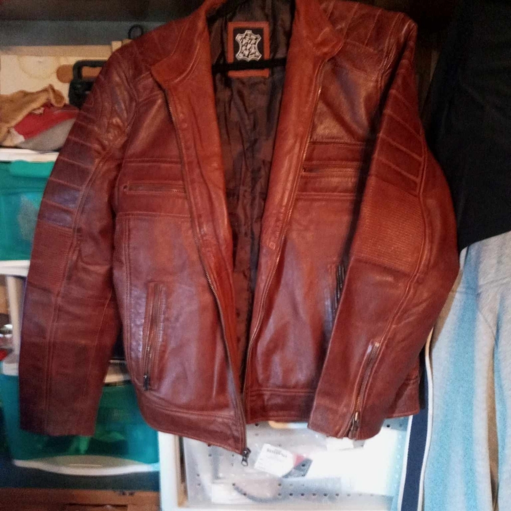 Men's Real leather Biker Jacket Vintage